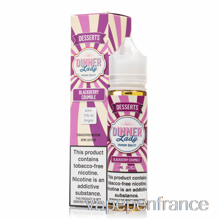 Crumble Aux Mûres - E-liquide Vape Dinner Lady - 60 Ml 0 Mg Stylo Vape